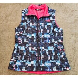 North Face ThermoBall Trekker Vest Size S Multi-Glitch Quilted Outdoor Insulated